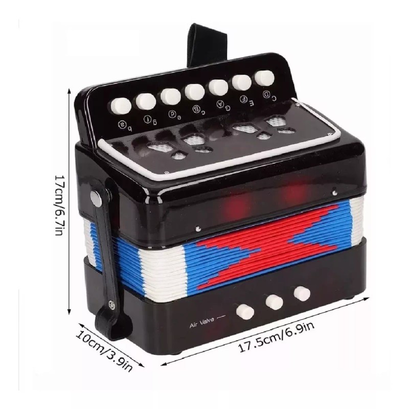 KFMX Mini Acordeon Infantil Juguete Para Niños Musica 7 Botones