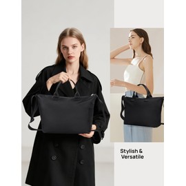 MEANKAY Tote Bag for Women, 14 inch Laptop Tote Bags Shoulder Bag Handbag for Travel, Work, Black