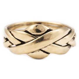 Windalf ZANO 10 mm Puzzle Ring 4-Piece Friendship Ring Bohemia Women's Ring Elegant Bronze, Fabric, No Gemstone