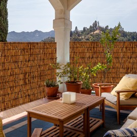 PAKNANO Natural Reed Fencing 6FT X 16.4FT Reed Fence 6FT High Balcony Reed Fence Privacy Reed Screen for Outdoor Backyard Patio(Brown)