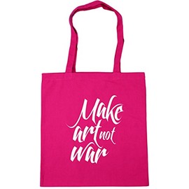 Hippowarehouse Make art not war Tote Shopping Gym Beach Bag 42cm x38cm, 10 litres