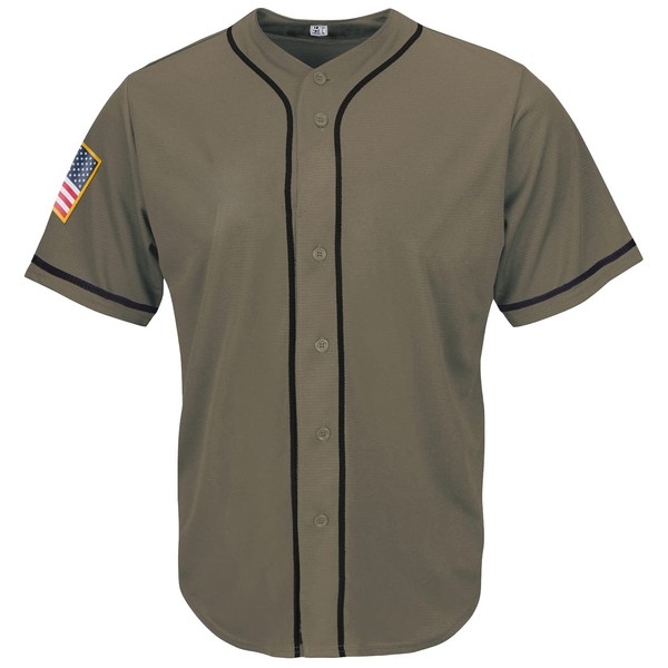 Pullonsy Memorial Day Blank Baseball Jerseys Army Dad T-Shirt for