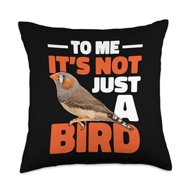 Zebra Finches Cage for Bird Lover Owner Zebra Finch Throw Pillow