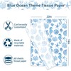 JarThenaAMCS 60 Sheets Ocean Tissue Paper Blue Seahorse Shell Coral