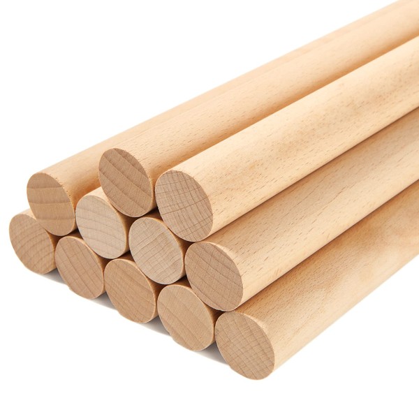 FVIEXE 12PCS Wooden Dowel Rods, 1 Inch x 12 Inch