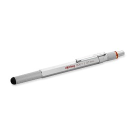 rOtring 800+ Mechanical Pencil and Touchscreen Stylus, 0.7 mm, Silver Barrel