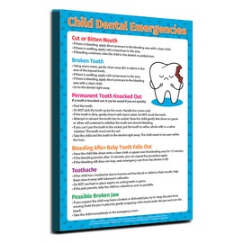 Safety Magnets Kids Dental Emergencies Poster (20 Pack) - 12 x 18 in. - Laminated - Dentist Office Decoration, School Nurse Poster - Educational Poster