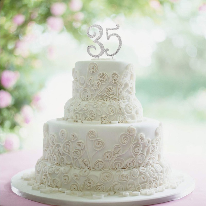Decoración para tarta LINGPAR con cristales brillantes (35-oro)