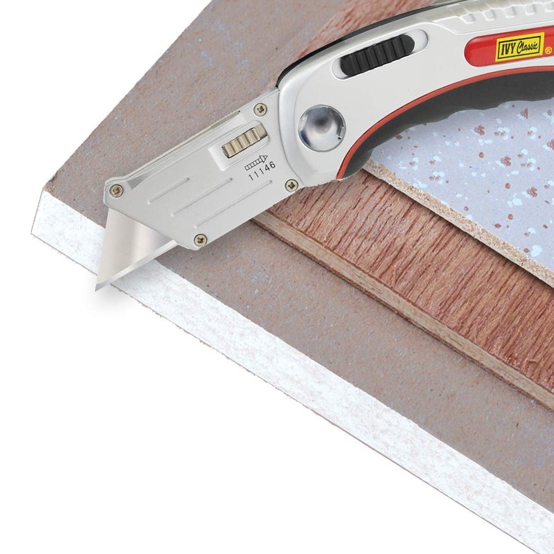 IVY Classic 11146 Hinge-Loc Folding Utility Knife with Blade Storage,