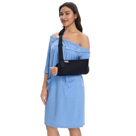 AprBark Women's Post Surgery Hospital Gown C Magnetic Shoulder Closures, Side Snaps, Pockets, Ruched Bust Adaptive Recovery Dress Dusty Blue