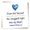 Beautiful Blue Heart Birthday Card For Son - You Snuggled