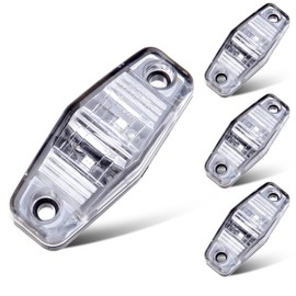 LBRST 4 x 2.5 Inch Red Trailer Led Side Fender Marker Clearance Lights 2 Diodes Surface Mount Sealed For Mini Rectangular Rectangle Boat Marine Led Courtesy Lights Waterproof Clear Lens