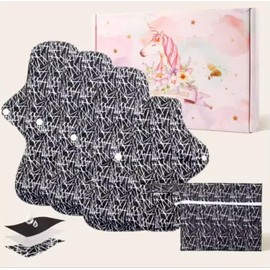 Ultra Dry Reusable Sanitary Pads – Quick-Drying, One-Way Moisture Wicking, Super Absorbent, Leakproof Washable Cloth Pads for Heavy Flow & Daily Use Set of 4 (3Heavy+1Medium)