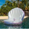 Poolcandy Inflatable Pool Float Giant Oyster Shell Lounge &Glitter Beach