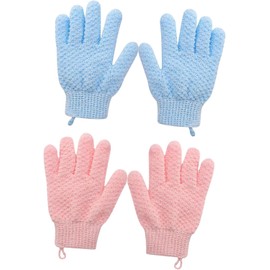 Guantes Exfoliantes de Baño de Poliéster 4 Piezas para Ducha