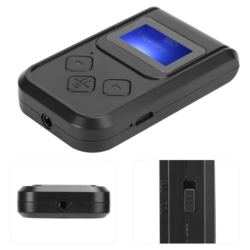 Bluetooth Audio Receiver Transmitter 3.5MM AUX LCD Digital Display Wireless