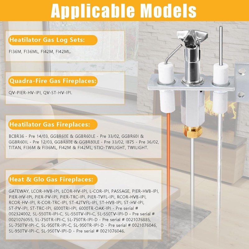 Criditpid 4021-731 IPI Propane Gas (LP) Pilot Assembly for Heatilator,