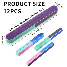 12 Stück Polierfeile Fingernägel, Farbig Nagelfeilen Naturnägel, Nagelfeilen für Gelnägel, Nail Files, Nagelpolierer für Naturnägel Maniküre Nagelpflegeun, Nagelpfeilen, Nagel Feilen Nägel Polieren