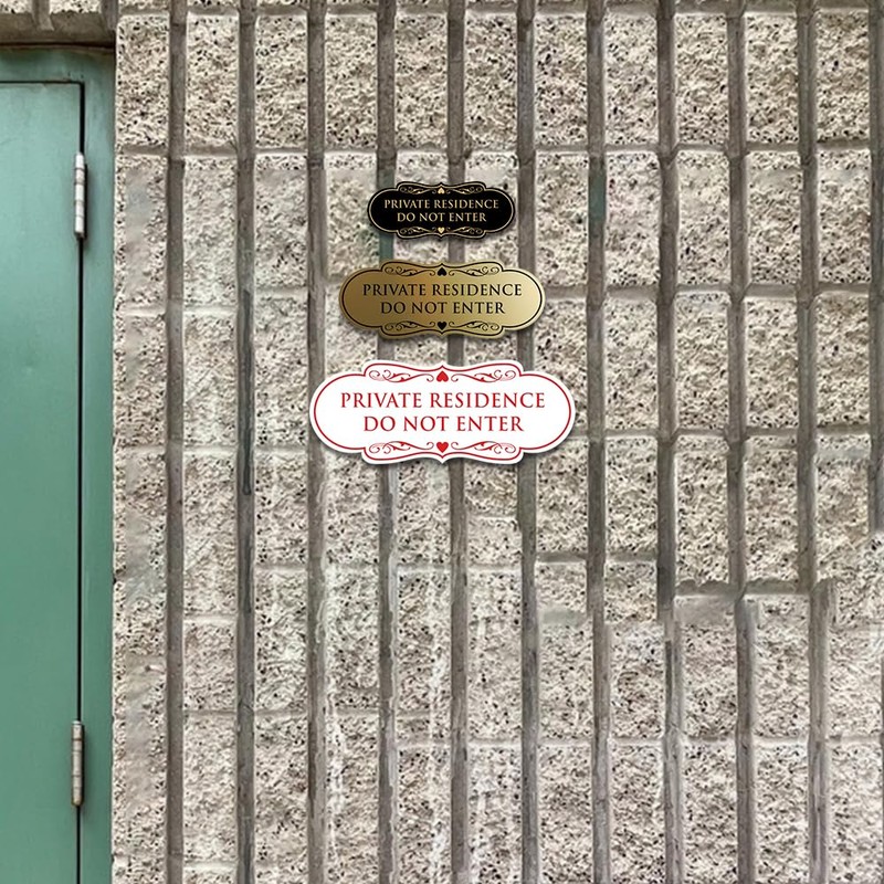 Designer Private Residence Do Not Enter Sign (Red) - Large