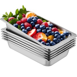 6 Pack 20x12x4 Inches Deep Stainless Steel Steam Table Pans Full Size 13L Oven Tray Model D0100HAD8R7 Food ContainerQuantity: 6, Size: Size 20 x 12 x 4 inches