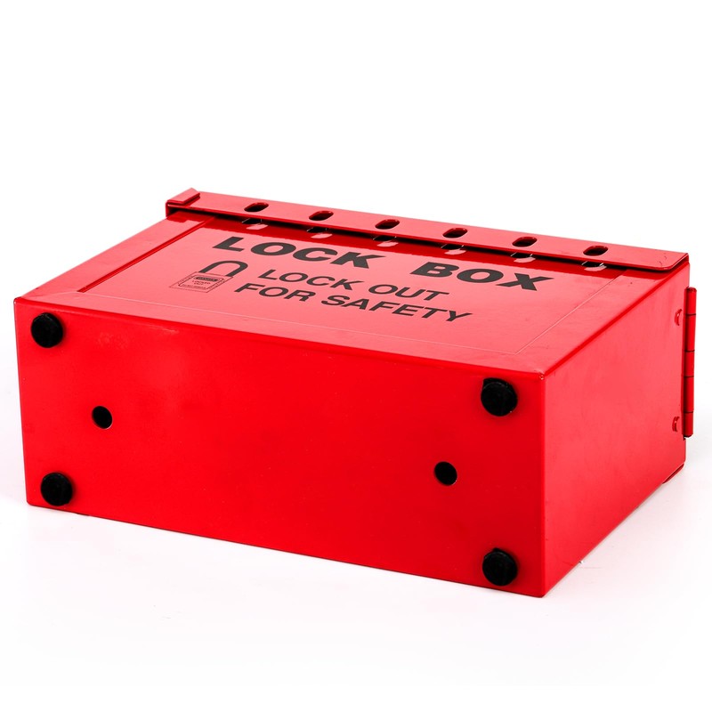 WUWEOT Group Lock Box, Red Portable Lockout Tagout Box Loto