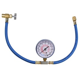 BACOENG AC Freon Refrigerant Recharge Charge Hose Kit, 1/4" Can Tap with Gauge - R134a Can to R-12/R-22 Port, Not Applicable to Automobile