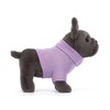 Jellycat French Bulldog Dog with Purple Sweater Stuffed Animal, 7.5