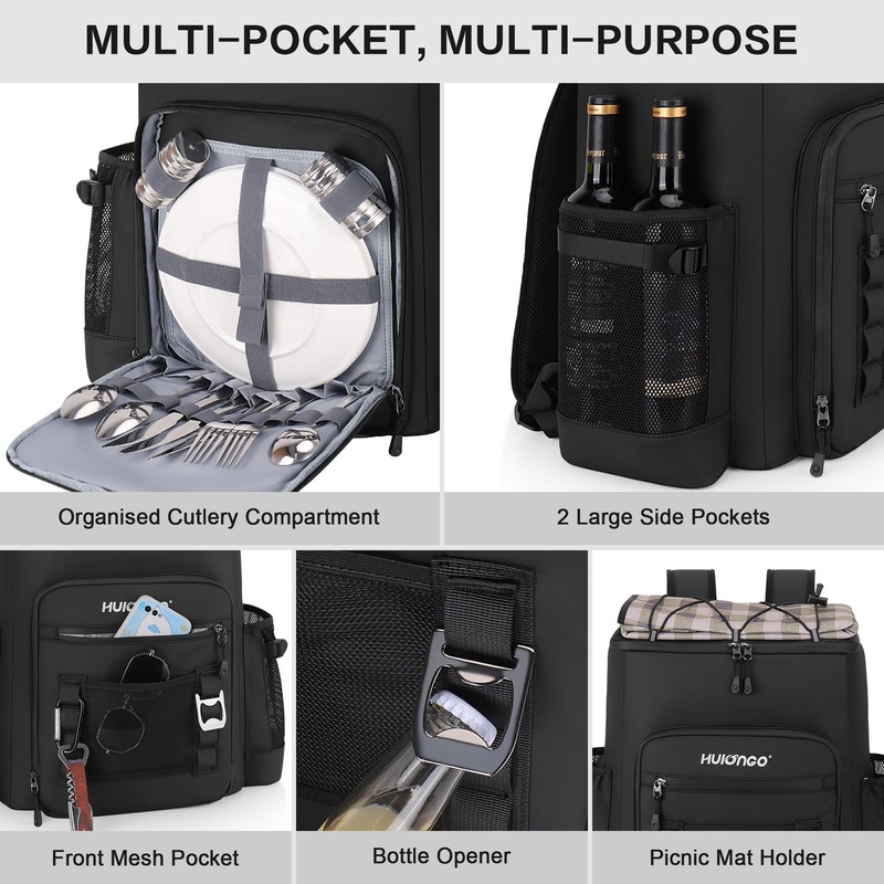 Hulongo Large 52cans Waterproof Insulated Cooler Backpack for Men &