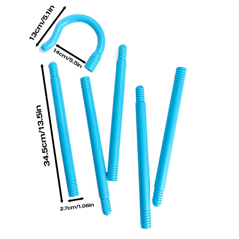 Zalbuqu Lightweight Turquoise Blue Plastic Cane Walking Stick Hook Handle