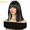 Queentas 13 Inch Short Bob Wigs for Women Straight Black