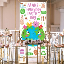 Sunwer Earth Day Door Cover Make Everyday Earth Day Decoration April 22 Save Our Planet School Classroom Front Porch Sign Backdrop Banner