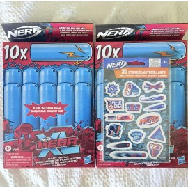 NERF Mega XL Dart Refill With Giant Whistling Darts - 10x - With Stickers!