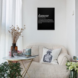 PHAMTE Dancer Definition Wall Art, Modern Minimalist Dance Quote Print Framed Canvas Painting Artwork For Home Bedroom Office Living Room Dance Studio Decor(11x14 Inch)