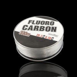 FONGKNOX 300M Fluorocarbon Fishing Line Fishing Lines Leader 100% Fluorocarbon Strong Tension & Smooth High Sensitive Anti-Knotting Anti-Curl Freshwater Saltwater Fishing Line Diameter 0.5 mm 44.75