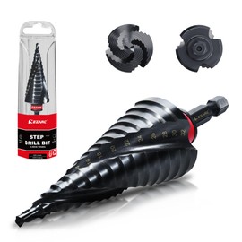 EZARC Step Drill Bit for Metal, M35 Cobalt Step Drill Spiral Flute Unibit Step Drill Bit (4-32mm) Wear-Resistant AlTiN Coated, 1/4" Hex Shank for Metal, Stainless Steel, Aluminum, Plastic
