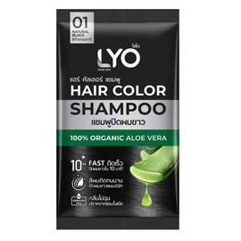 LYO Gray hair dye shampoo 01 (Natural black) 30 ML.2 Packs.