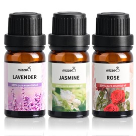 MIZZEO Floral Essential Oil Set, Premium Pure & Natural Aromatherapy Essential Oils for Diffuser for Home, 3 * 10 ML Diffuser Oil Gift Set- Lavender,Rose,Jasmine