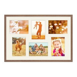 PHOTOLINI 5 x Gallery Passepartout White 40 x 60 cm for 6 Pictures in 13 x 18 cm Mounts with Multiple Cut-Out