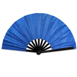 Royal Blue Glitter Hand Fans Line Dance Clack Clap Boots in The Ground Fan