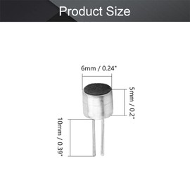 Fielect 20Pcs 6050P-50DB Electret Microphone Pickup 6mm x 5mm Cylindrical Condenser MIC with Pins for PCB