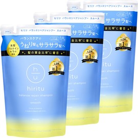 Hiritu Shampoo Refill [Smooth] 11.8 fl oz (350 ml) x 3 Piece Set, Pair & Musk Scent