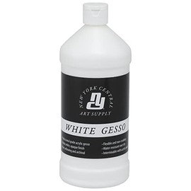 New York Central Acrylic Gesso - White Professional Grade Gesso for Painting, Acrylic, Oil, Pastels, & More! - 32 oz Bottle