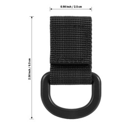FRTKK Tactical D-Ring Clip with Hook & Loop for Backpack Accessories Kettle Key Holder, Military D-Ring Adaptor for Molle Bags Webbing Attachment Strap