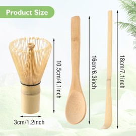 LBYHZS Set de Batidor de Matcha, Utensilios para Preparar Té Matcha, Matcha Chashaku para Accesorios, Incluye Batidor, Chashaku y Cuchara, Ideal para Maestros de Té y Principiantes (3)