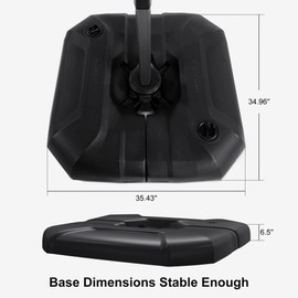PURPLE LEAF Patio Umbrella Base SBL4090 Water &Sand Filled Weighted Base Outdoor Umbrella Base for Offset Cantilever Umbrella 200 Lbs