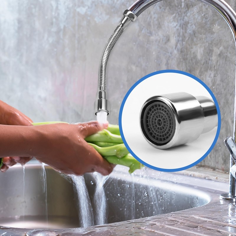 VZXZXE Tap Extension 20 cm, 360° Swivel Function, Explosion-proof and