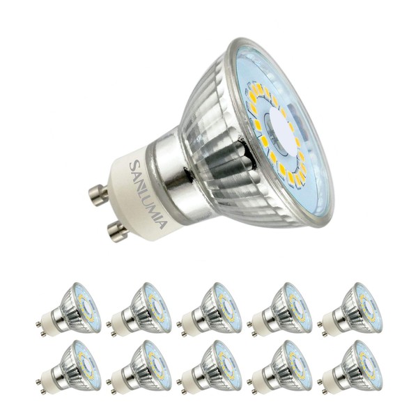 sanlumia 10 X 5W GU10 LED Super Bright Spotlight Bulb