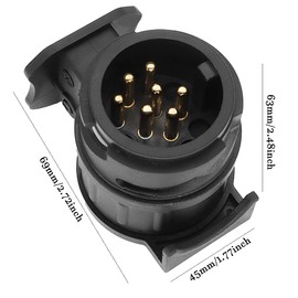 13 to 7 Pin Plug Trailer Adapter,Waterproof Trailer Adaptor, for Car and Trailer Plug Trailer Caravan Electric Adapter Towbar Towing Socket, black.
