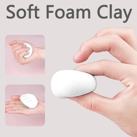 Air Dry Clay - White, 1.1lb Soft Foam Modeling Magic Clay, Ultra Light Clay DIY Creative Molding Clay for Preschool Education Arts & Crafts(1.1lb - 1 Pack, White)