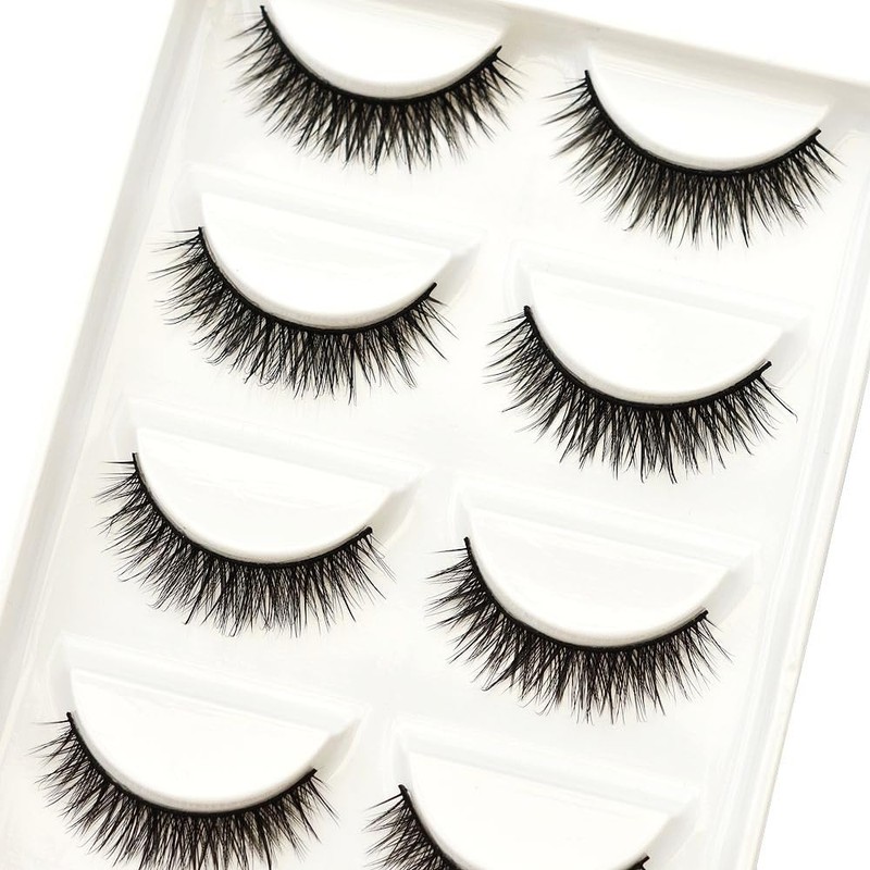 Vivis 3D Faux MinkFalse Eyelashes 5 Pairs Extra Short Natural